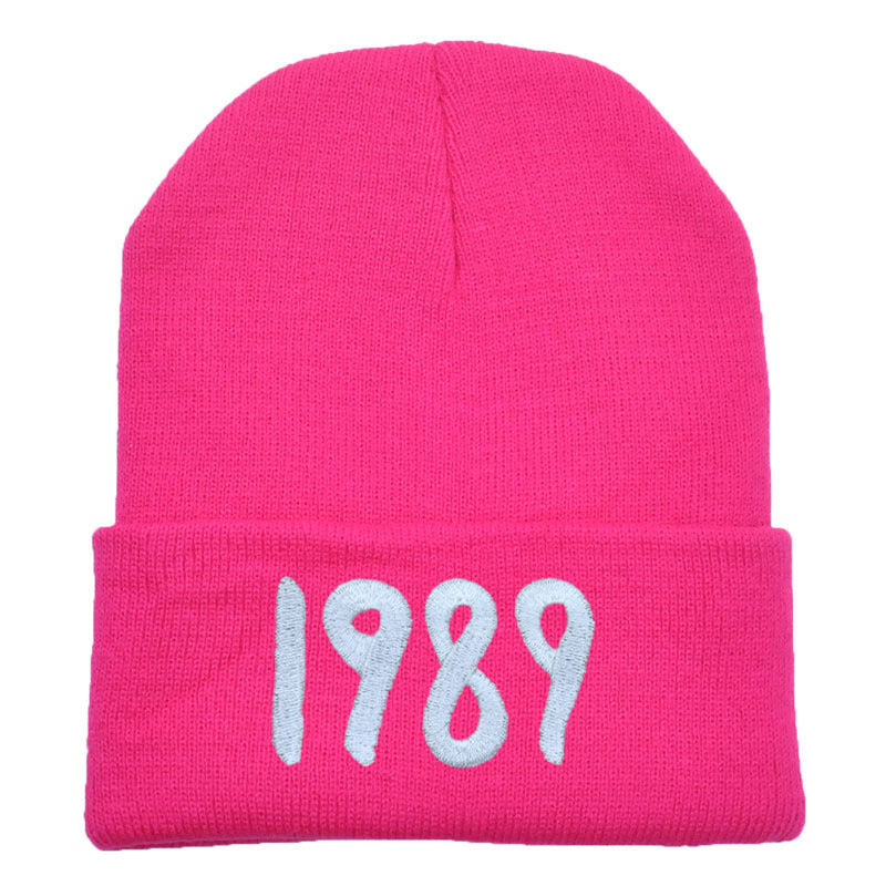 Wholesale Acrylic 1989 Embroidered Knitted Hat Warm Woolen Hat