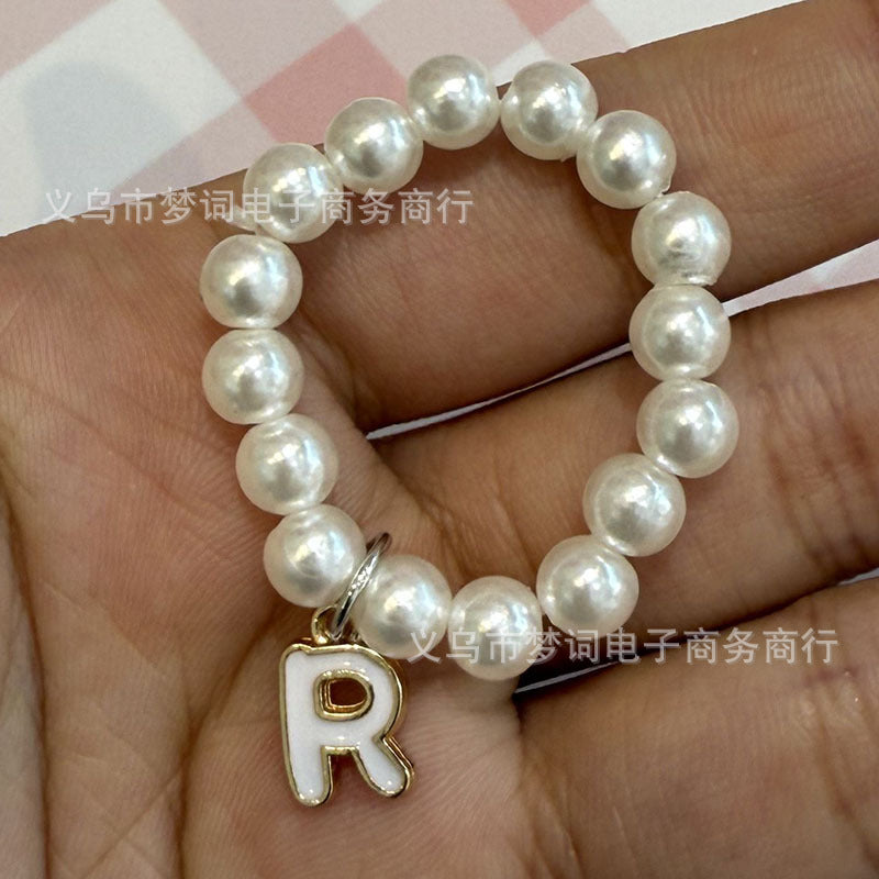 Wholesale 26 letter pearl necklace Doll Accessories