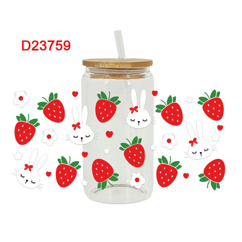 Wholesale Colorful and diverse fruits 16oz Cup UV DTF Wraps