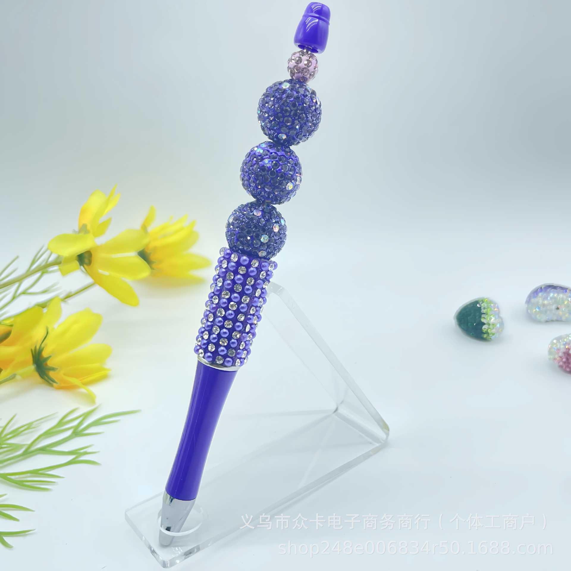 Wholesale 20pcs 16mm Full Diamond Ball Handmade DIY  Fancy Beaded Pen