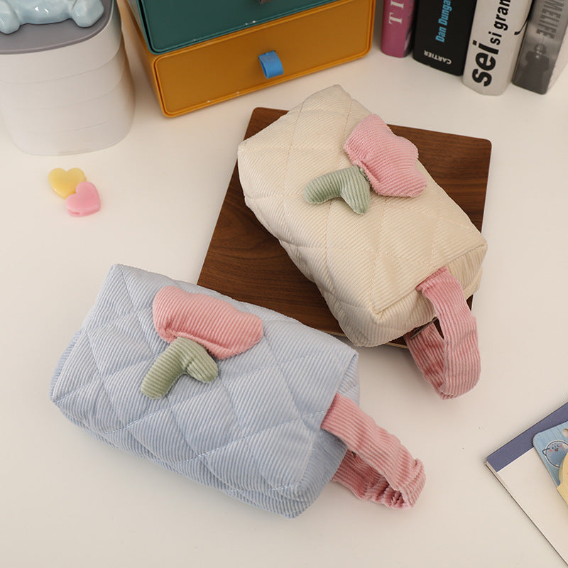 Wholesale Corduroy Simple Handheld Cosmetic Bag
