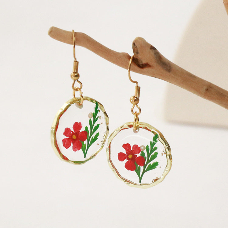 Wholesale 6pcs Monthly Handmade Epoxy Flower Series Earrings