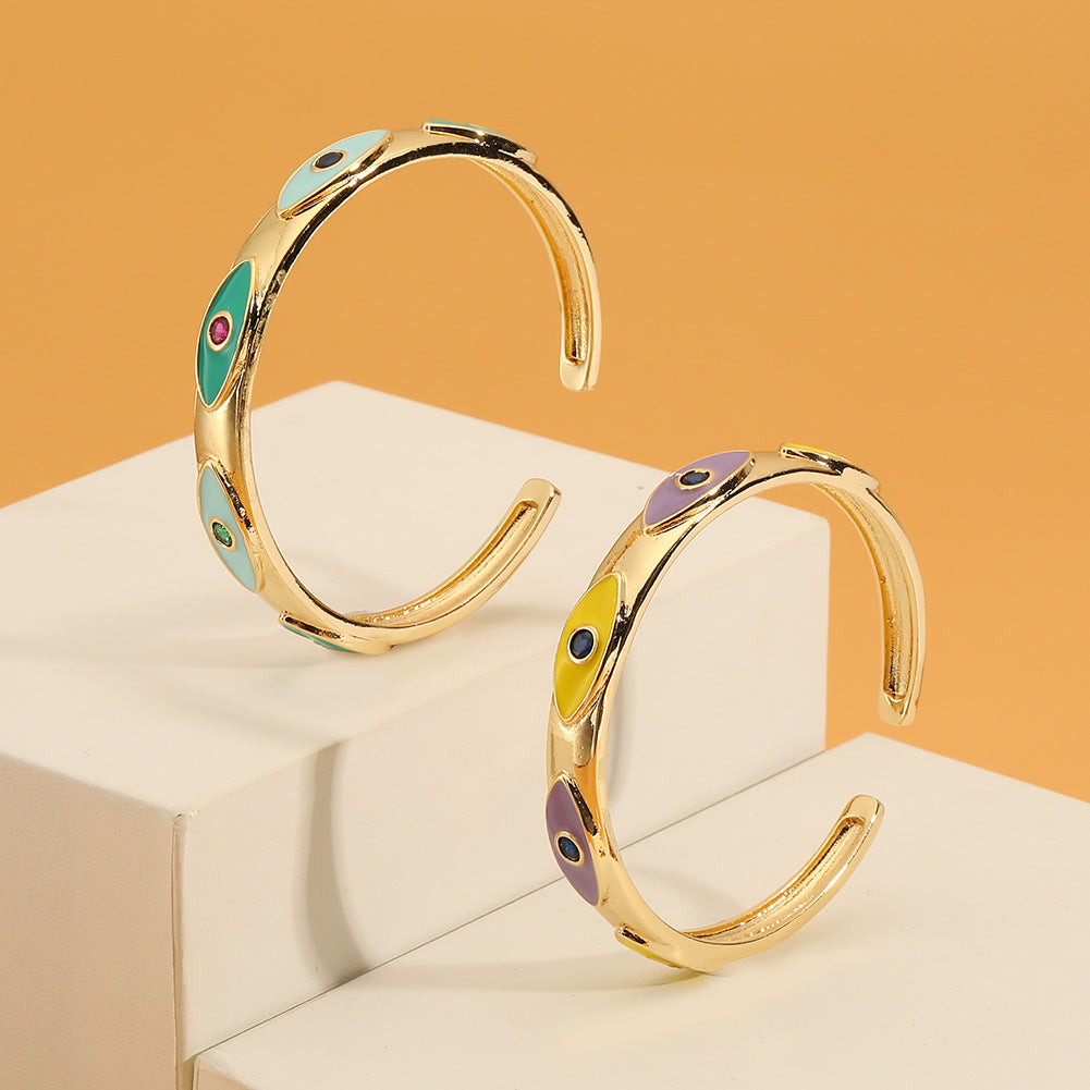 Wholesale Drip Oil Evil Eye Personality Bracelet