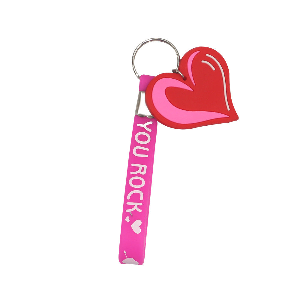 Wholesale 24pcs Valentine's Day Silicone Love Keychain