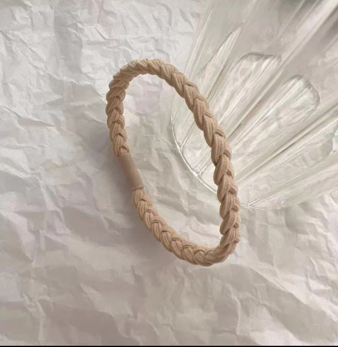Wholesale Milk Coffee Color Simple High Elastic Fabric Hair Scrunchies