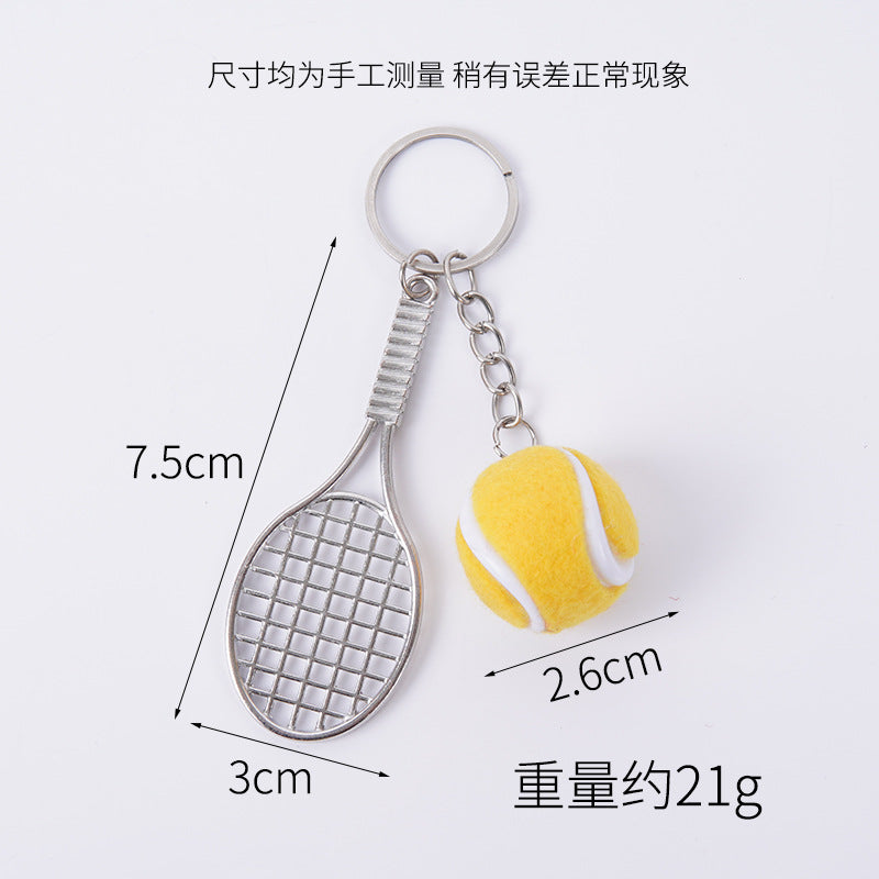 Wholesale 5pcs Mini tennis racket keychain