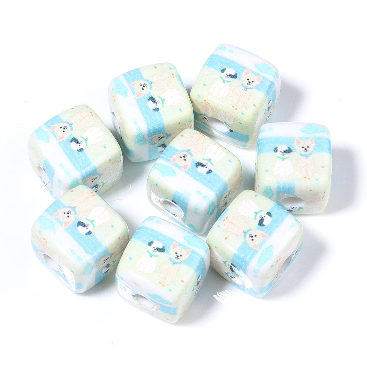 Wholesale 10pcs Cute Landscape Animal Beach Series Acrylic Beads