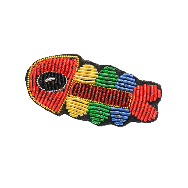 Wholesale DIY Hand Embroidered Indian Silk Cloth Patches Tropical Fish Hat Clothes Accessories