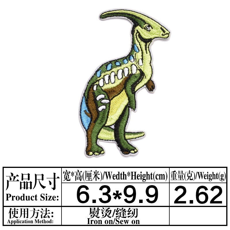 Wholesale Stylish Dinosaur Embroidered Patches Cartoon Animal Cloth Sew On Badges For Clothing Boutique Resale