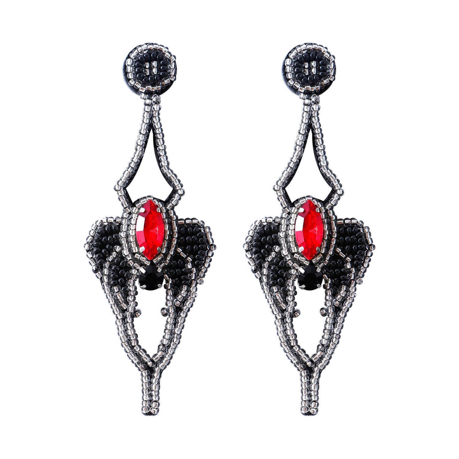 Wholesale Halloween Gothic Spider Rice Bead Earrings