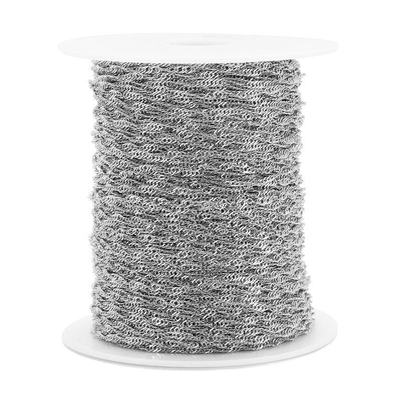 Wholesale 2PCS 2mm Stainless Steel Water Wave Chain DIY Jewelry Accessories