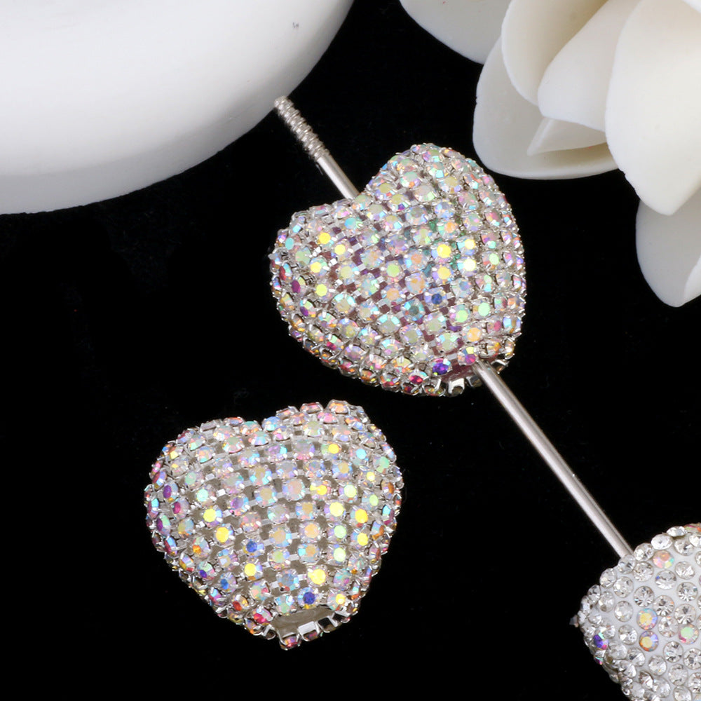 Wholesale Starry Sky Diamond Chain Love Acrylic Full Diamond Ball Straight Hole Bead DIY Beads