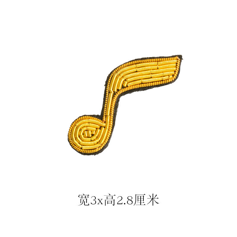 Wholesale 2pcs DIY Hand Embroidered Indian Silk Musical Notes Earphones Cloth Patch Hat Clothes Accessories FS