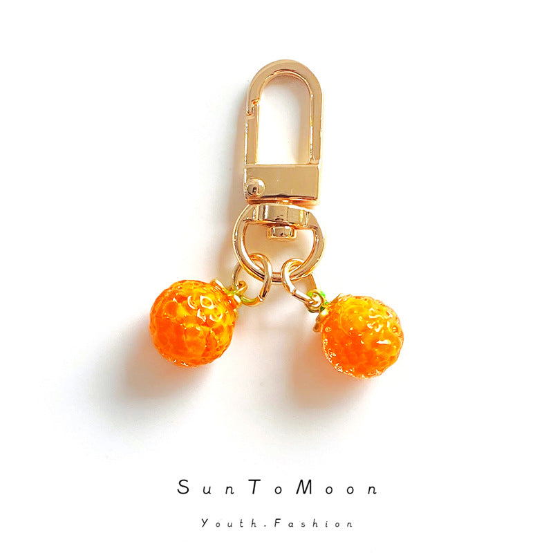 Wholesale Handmade Orange Lemon Fruit Metal Keychain