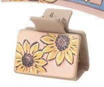 Wholesale Retro Western Faux Leather Hair Claw Clip Set Sunflower Cactus Playing Cards Design Women S Hair Accessory Party Gift