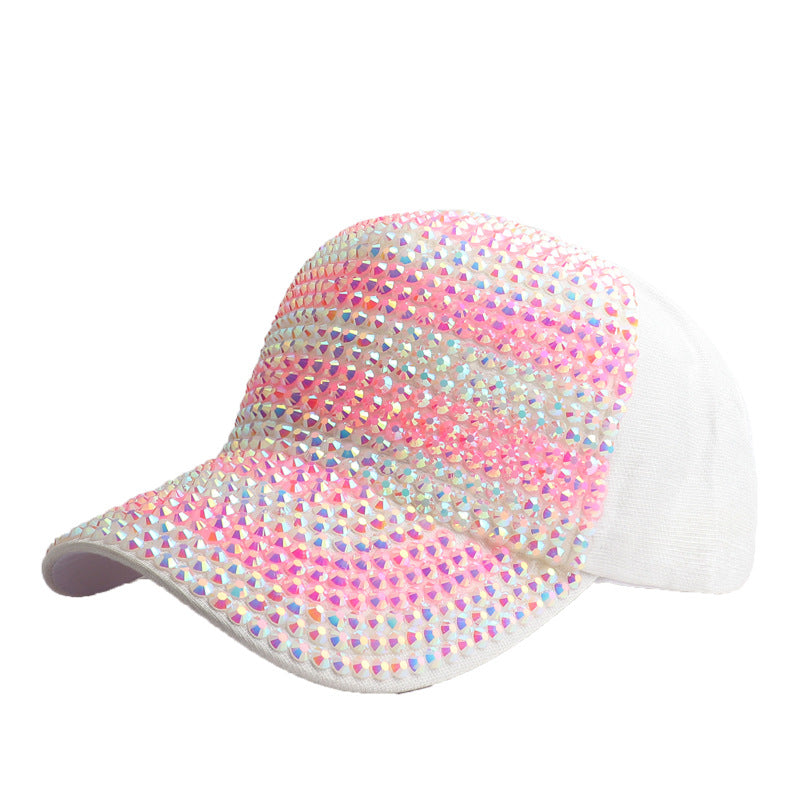 Wholesale Two-color Rhinestone Full Diamond Baseball Cap