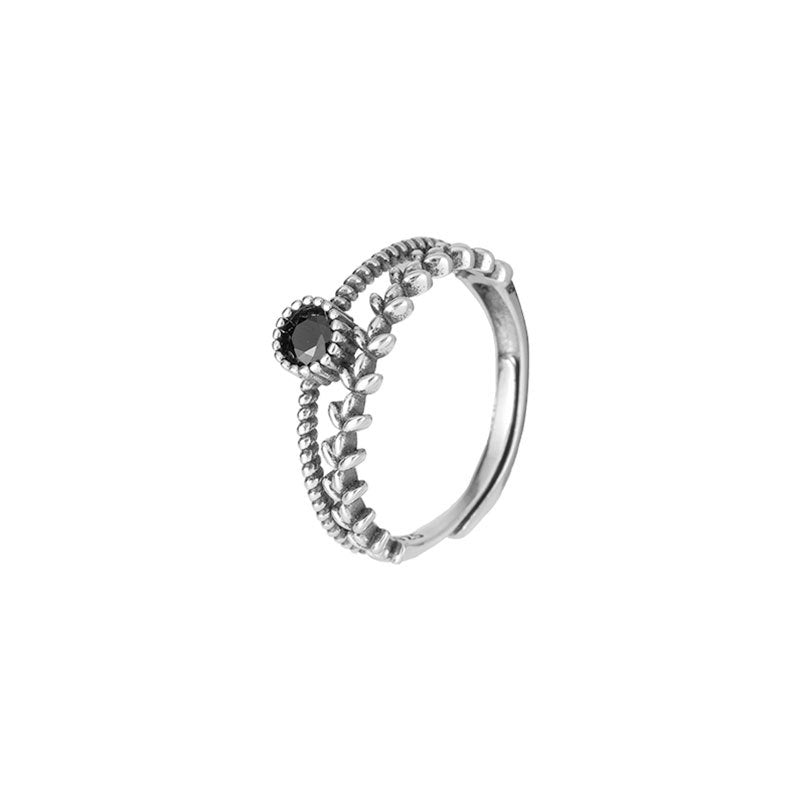 Anillo de hoja de plata esterlina mayorista