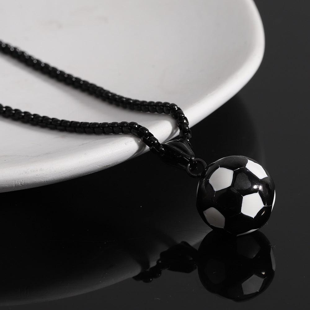 Wholesale 304 Titanium Steel Football Creative Necklaces