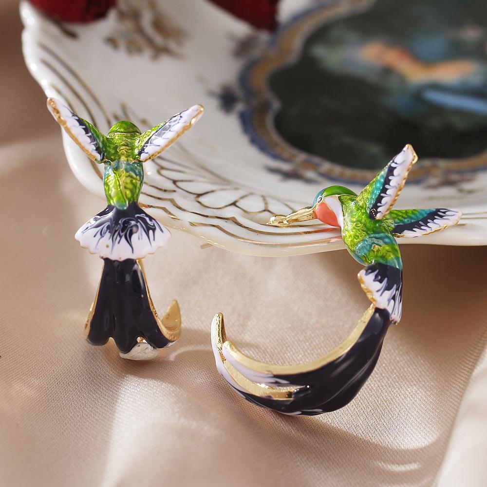 Wholesale Bird drop oil creative earrings