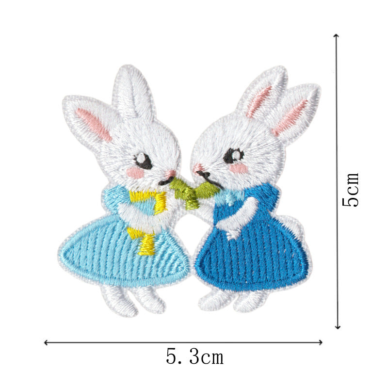 Wholesale Embroidered Cartoon Rabbit No Sew Patches 10Pcs For Clothing Repair Kids Down et Decorative Gift