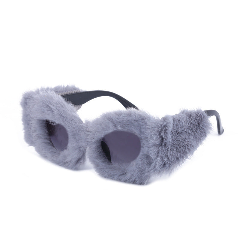 Wholesale Plush Cat Eye PC Sunglasses