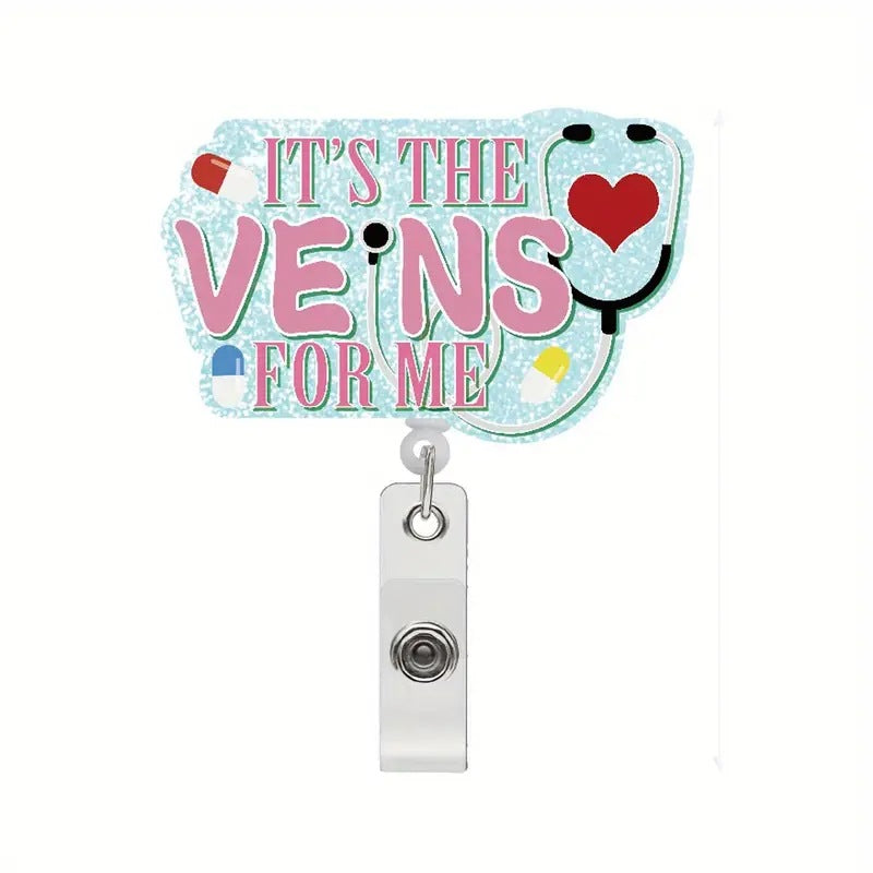 Wholesale Acrylic Medical ID Retractable Keychain