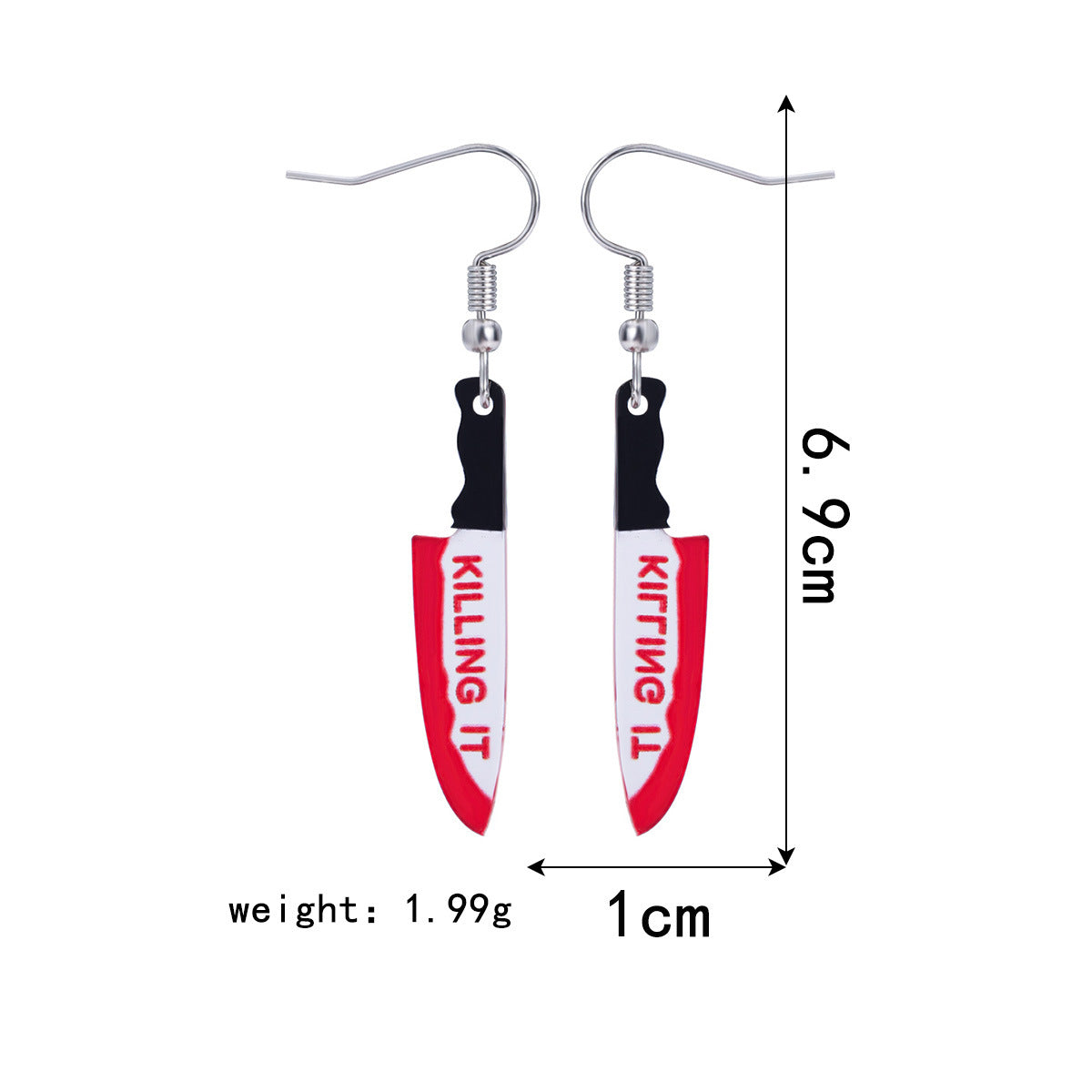 Wholesale  Kitchen Knife Earrings Acrylic Blood Red Horror Masquerade Jewelry Accessory For Women Boutique Resale Gift