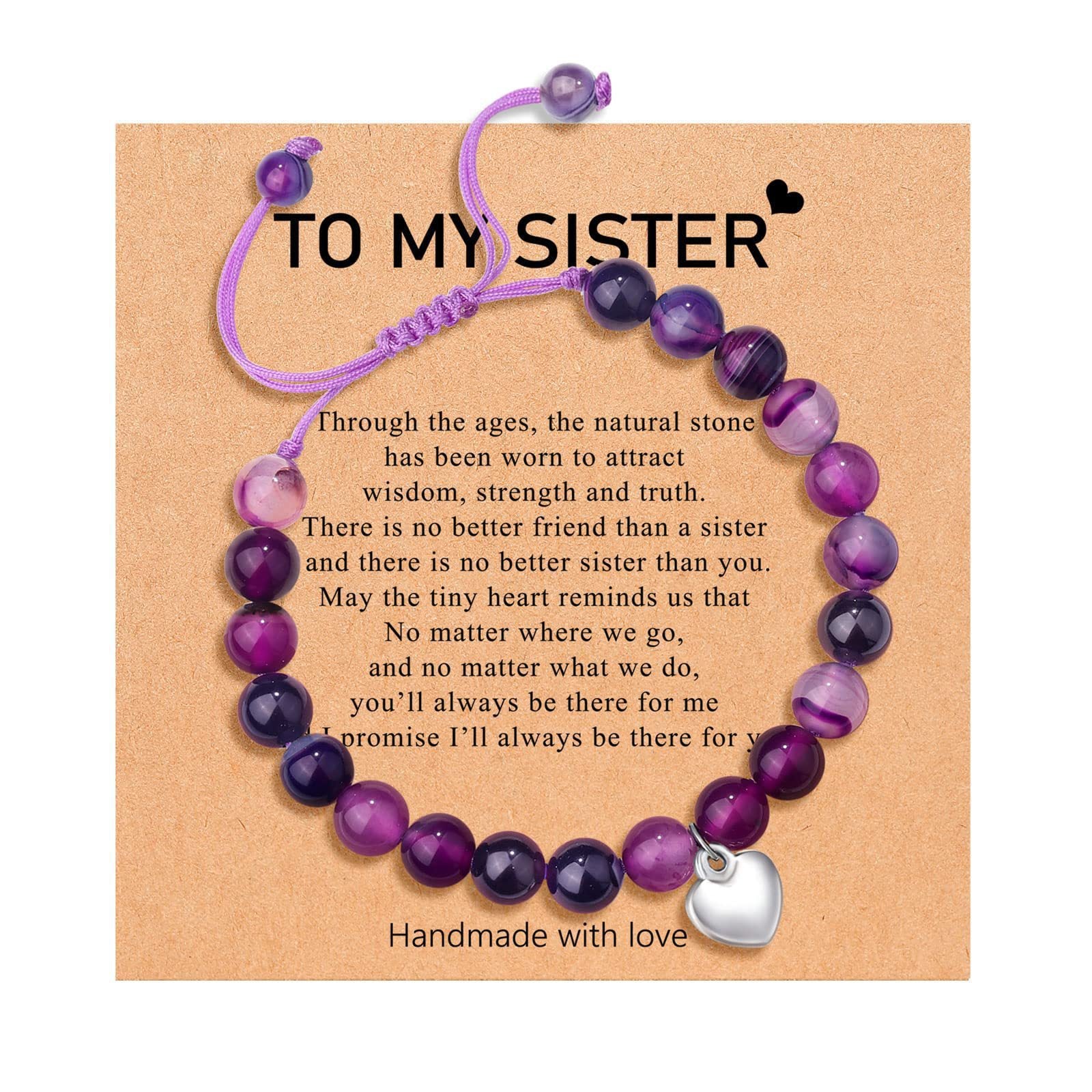 Wholesale Pink Spot Careless Eye Peach Heart Butterfly Natural Stone Bracelet