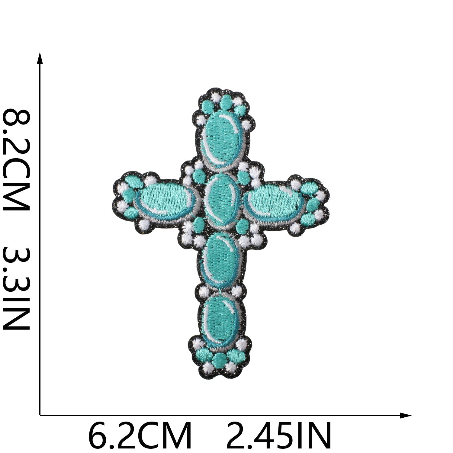 Wholesale Trendy Western Cowboy Embroidered Patches Cross And Leopard Bow Design Polyester Thread Stylish Clothing Decoration For Everyday Use