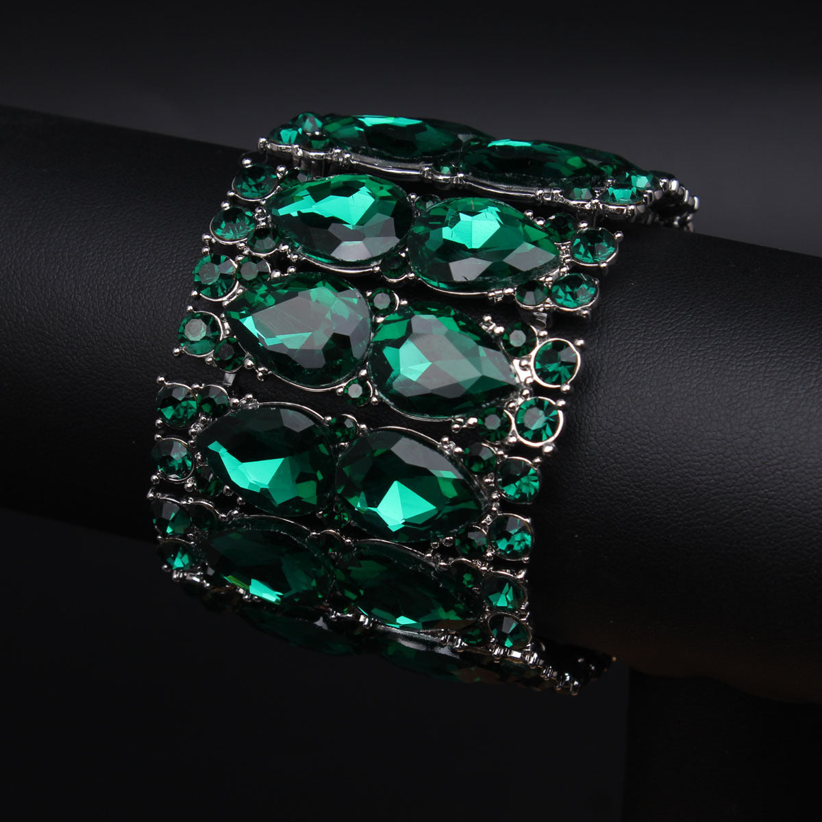 Wholesale Fashion Rhinestone Elastic Bracelet Alloy Gold AB Women S Party Jewelry Accessory