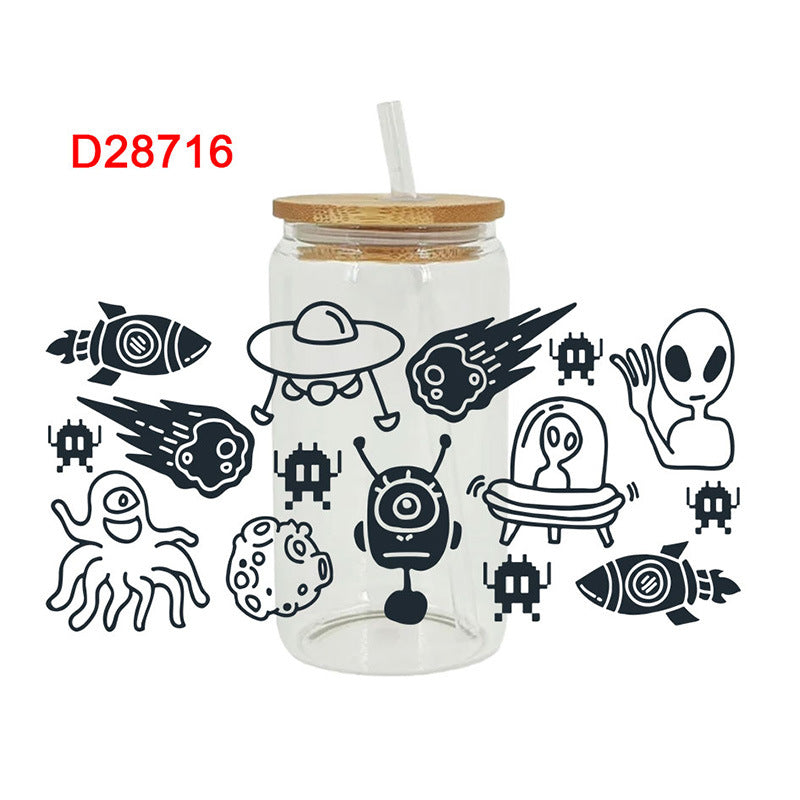 Wholesale Colorful Planet Astronaut Series 16oz Cup UV DTF Wraps