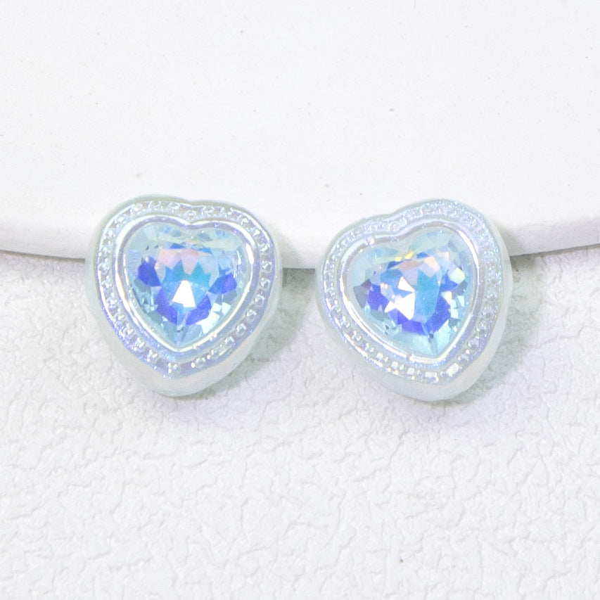 Wholesale 10pcs Colorful Sweet Diamond Love Fantasy Straight Hole Beads