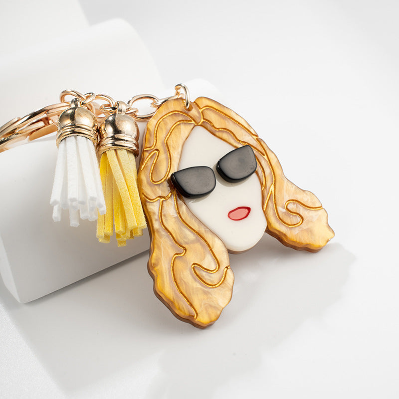 Llavero de metal de chicas frías al por mayor