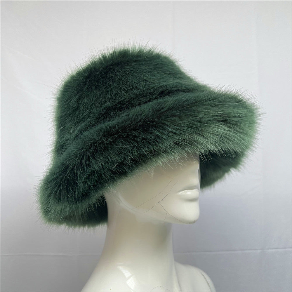 Wholesale Colorful Plush Imitation Fur Bucket Hat