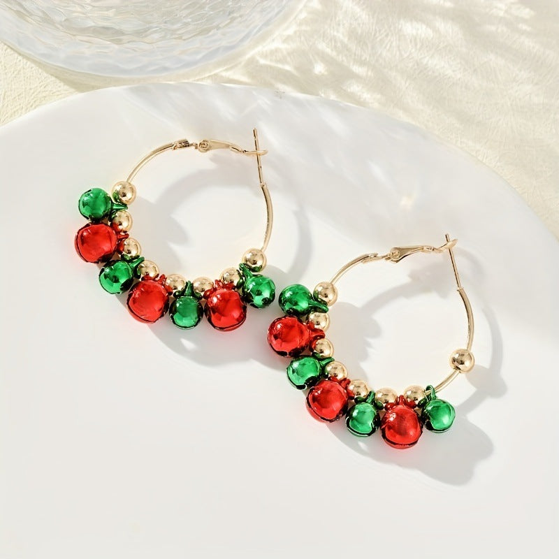 Wholesale Colorful Christmas bell earrings