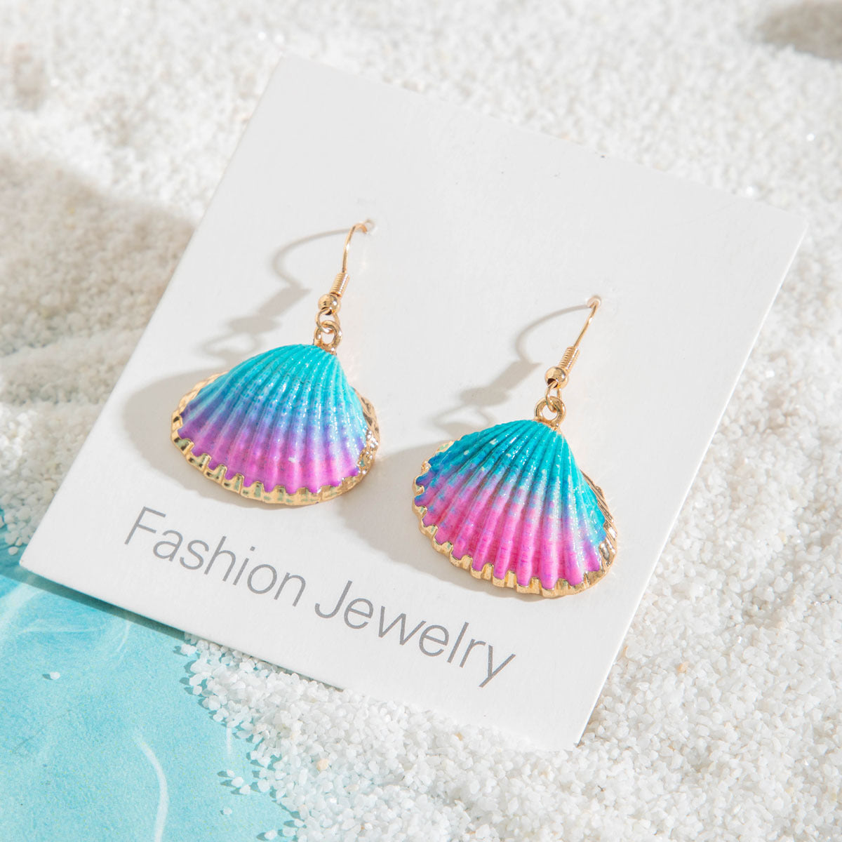 Wholesale 10pcs Summer beach style natural shell gold-plated earrings