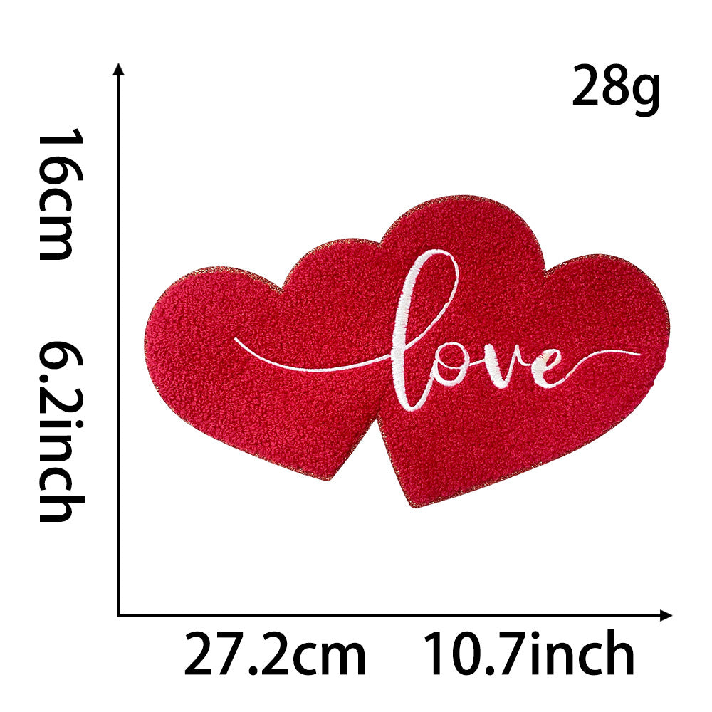Wholesale Valentine' s Day Oversized 28cm  Baseball Smiley Letter  Cloth DIY Patches