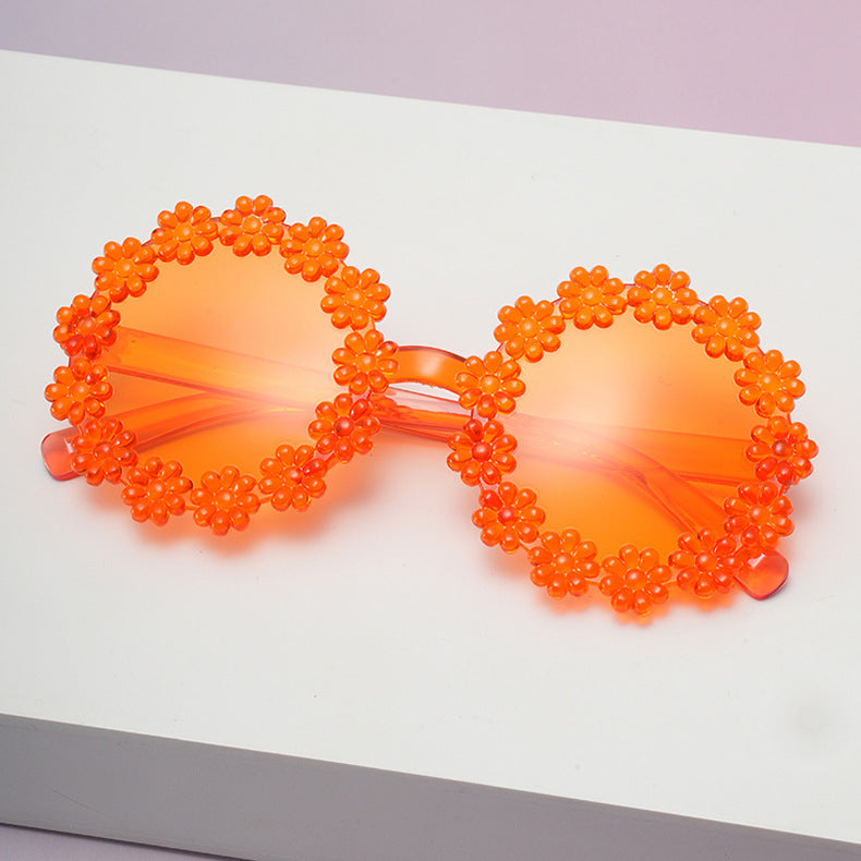 Wholesale daisy children's round petal cute UV protection sunglasses
