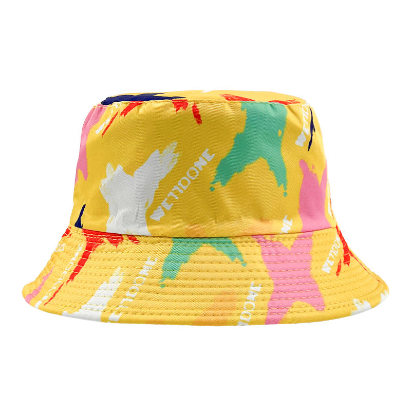 Wholesale Double-sided Tie Dyed Graffiti Polyester Fisherman Hats