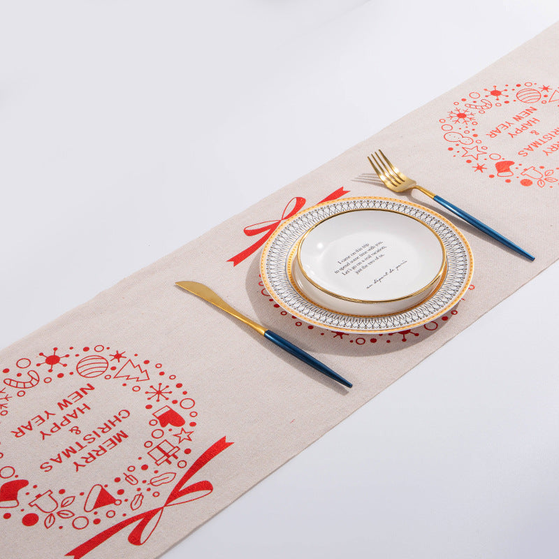 Wholesale Christmas Fine Linen Printed Foil Tablecloths