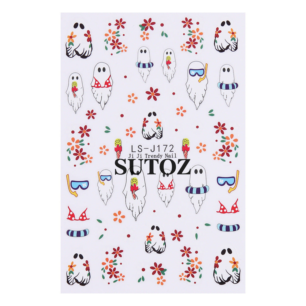 Wholesale 3pcs/pack nail art stickers cartoon cute nail stickers