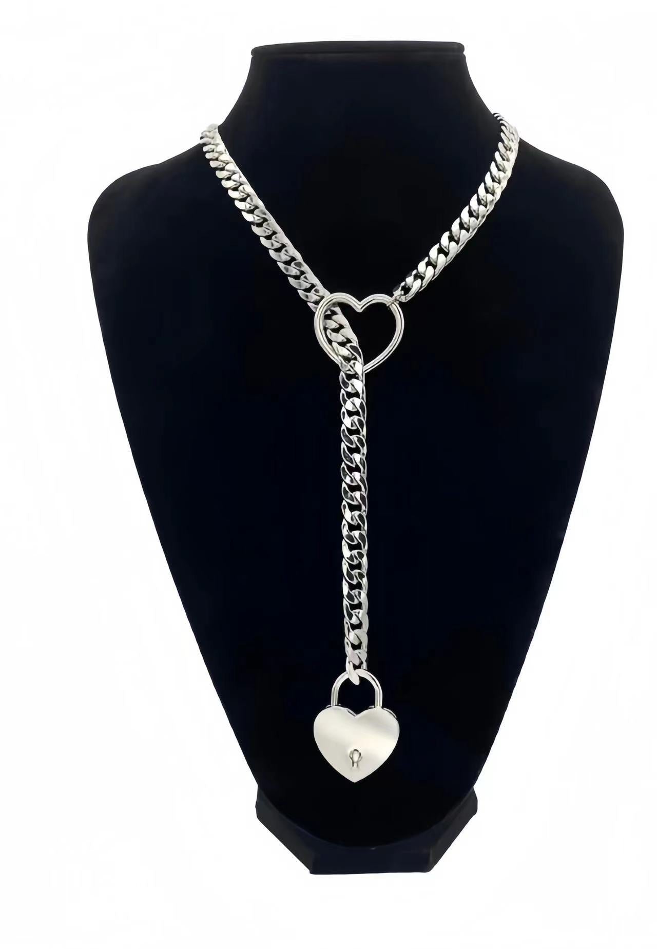 Wholesale Retro Punk Metal Heart Necklace
