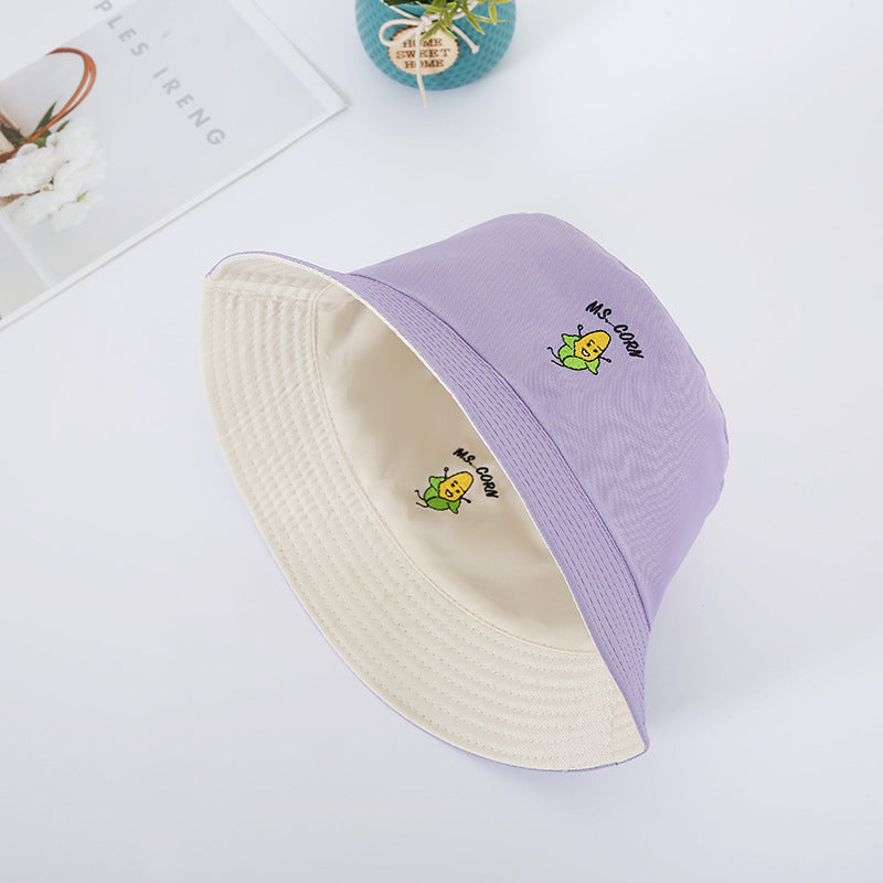 Bordado de verduras al por mayor poliéster Sunshade Bucket Sombrero