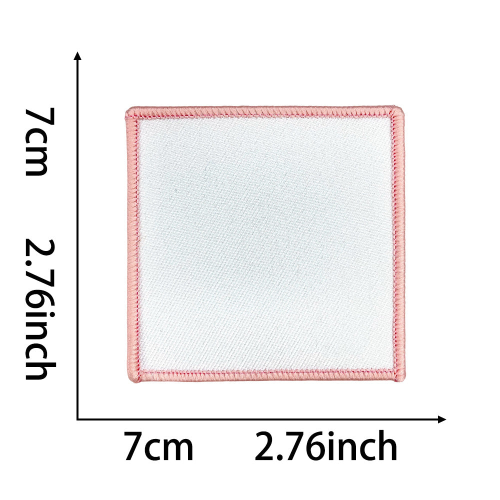 Wholesale Polyester Square Embroidered Badge Blank DIY Cloth Patch 10 Piece Hot Melt Glue For Shoes Hats Boutique Accessory
