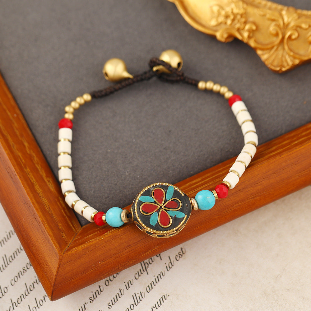 Wholesale Bohemian Ethnic Style Vintage Beaded Bell Bracelet