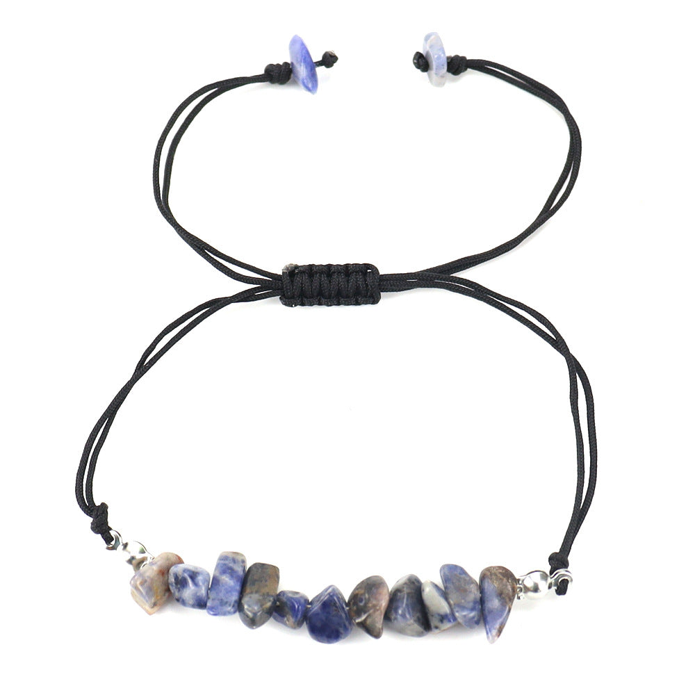 Wholesale Hand-woven Natural Crystal Crushed Stone Amethyst Agate Adjustable Bracelet