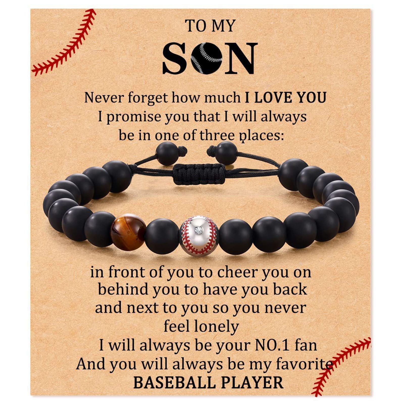 Wholesale Football baseball bead black frosted tiger eye stone bracelet
