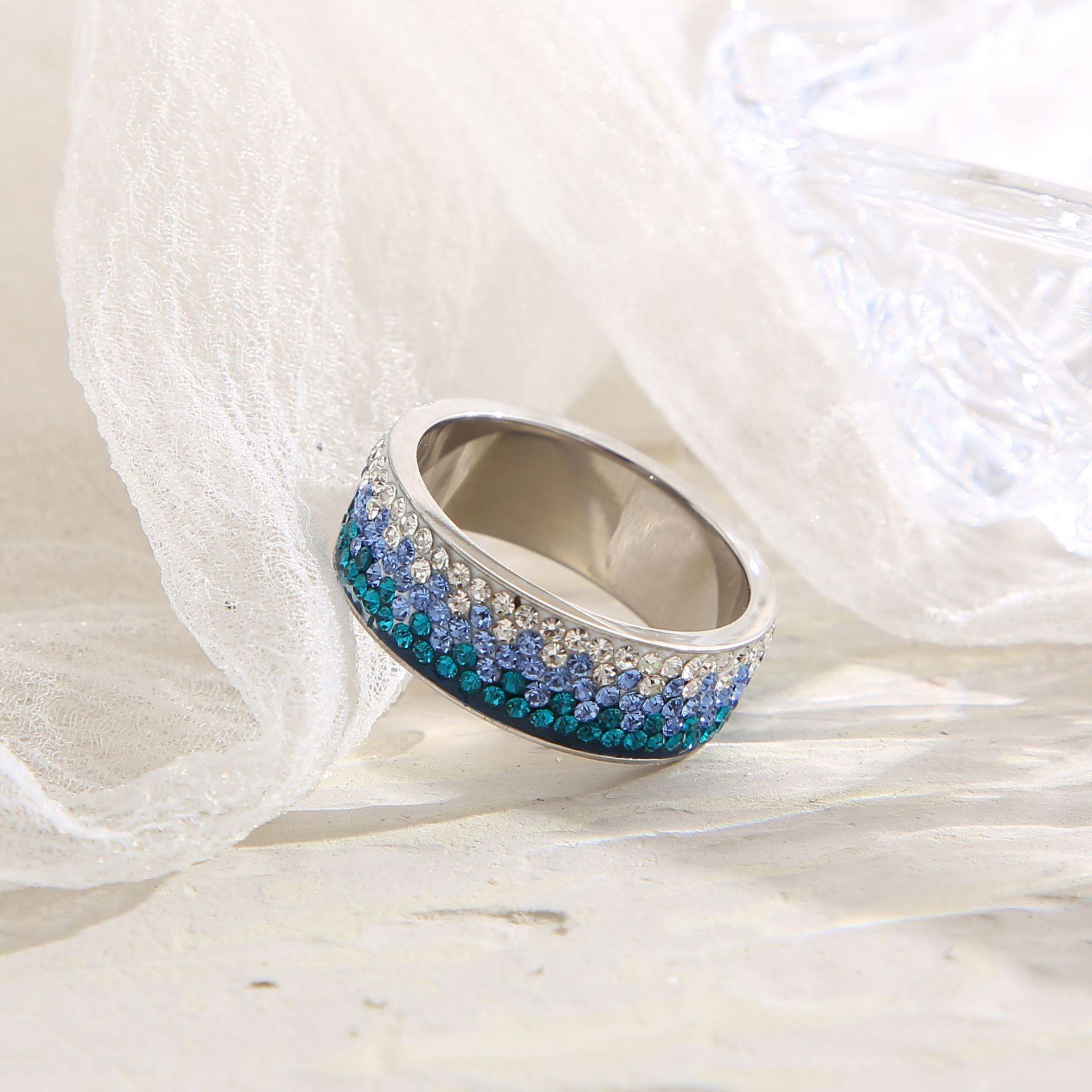 Wholesale Three Row Diamond Alloy Ring