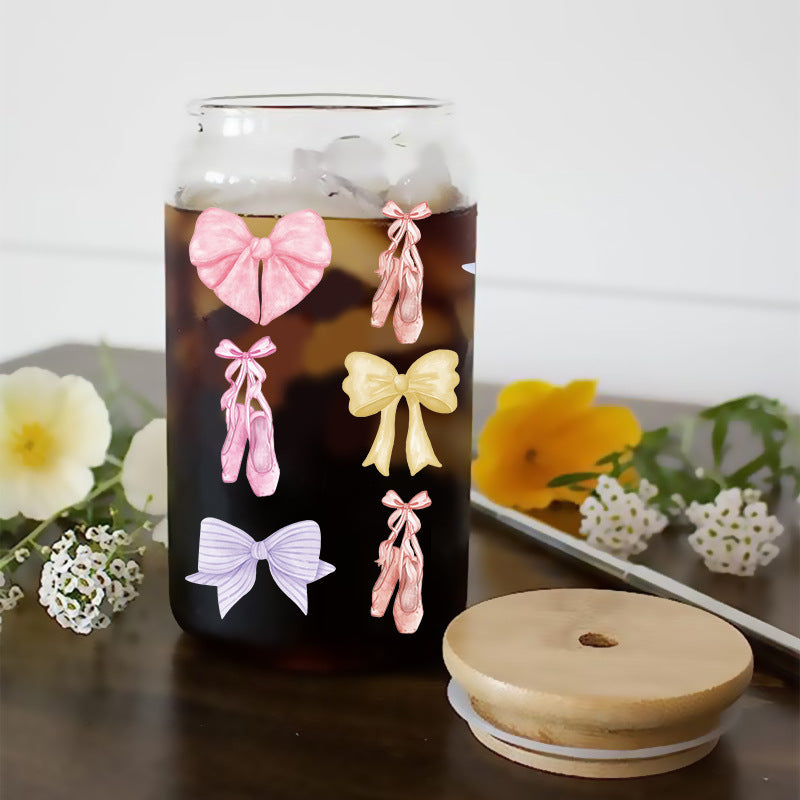 Wholesale colorful bow 16oz Cup UV DTF Wraps