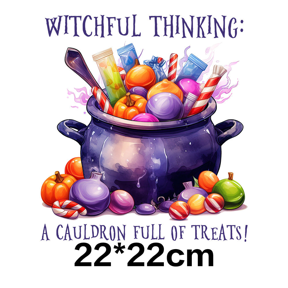Wholesale 10pcs Pumpkin Witch Halloween UV DTF Ready to Press Transfers Wraps